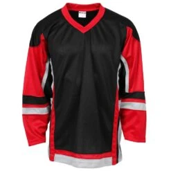 Stadium Youth Hockey Jersey - Black/Red/Gray -GoalieMonkey firstar hockey jersey stadium blk red gry jr inset5