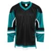 Stadium Youth Hockey Jersey - Black/Teal/White -GoalieMonkey firstar hockey jersey stadium blk teal wht jr