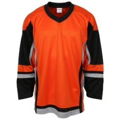 Stadium Adult Hockey Jersey - Orange/Black/Gray -GoalieMonkey firstar hockey jersey stadium org blk gry inset5