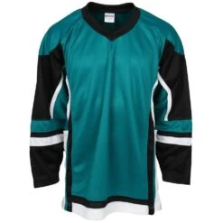 Stadium Youth Hockey Jersey - Teal/Black/White -GoalieMonkey firstar hockey jersey stadium teal blk wht jr inset5
