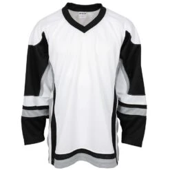 Stadium Youth Hockey Jersey - White/Black/Gray -GoalieMonkey firstar hockey jersey stadium wht blk gry jr inset5