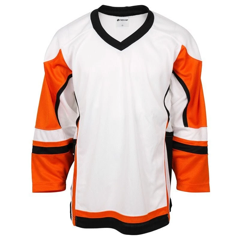 Stadium Adult Hockey Jersey - White/Orange/Black 4 Stadium Adult Hockey Jersey - White/Orange/Black - Image 2