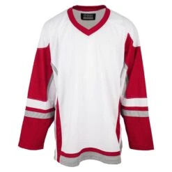 Stadium Adult Hockey Jersey - White/Red/Gray -GoalieMonkey firstar hockey jersey stadium wht red gry inset15