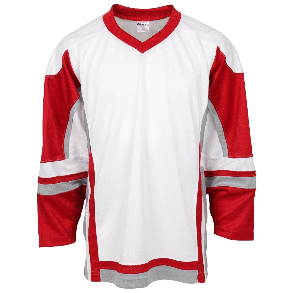 Stadium Youth Hockey Jersey - White/Red/Gray 4 Stadium Youth Hockey Jersey - White/Red/Gray - Image 2